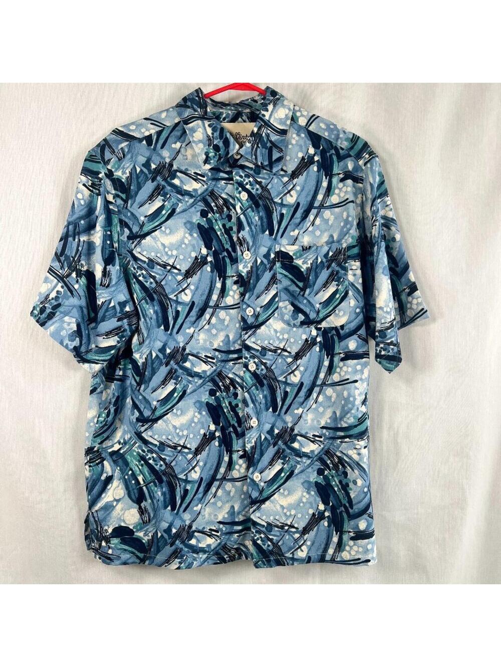 Vintage Silk Hawaiian Shirt Men's Large 100% Silk